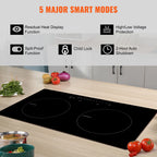BENTISM 24 inch Electric Cooktop 2 Burners Ceramic Glass Stove Top Touch Control