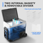 Simzlife 12V Car Refrigerator, 37QT Electric Cooler DC/AC, -4�H~68�H, RV Freezer Fridge Cooler with Wheels & 2 Baskets