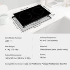 KFFKFF 2 Burners Ceramic Glass Stove Top Touch Control 24 inch Electric Cooktop