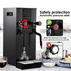 Commercial Milk Frother, 110V 1400W Automatic Foam Machine with LED Display for Coffee Shops (Black)