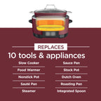 Ninja Foodi Possible Cooker, 8.5 Quart, 6-in-1 Multi-Cooker, Slow Cooker, Steamer, Glass Lid Integrated Cooking Utensil, Nonstick, Oven Safe Pot to 500°F, Cherry Tarte, MC1000WM