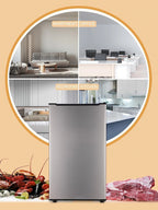 Upright Freezer , 3.0 Cu.ft Compact Upright Freezer with Adjustable Thermostat, Mini Freezer with Reversible Stainless Steel Single Door, Silver