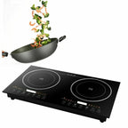 DERCLIVE Electric Ceramic Stove Induction Cooktop, Electric Stove 2 Burner Electric Burner Countertop Infrared Induction Cooker Home Cooktop Cooking Furnace,2200W  2200W
