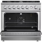 Marco 36-Inch Gas Range Stainless Steel, 6 Burners 67,000 BTU, 5.36 cu.ft. Convection Oven