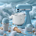 Ice Cream Maker Attachment for Kitchen Aid Stand Mixer, 2 Quart, Ice Cream & Sorbet Maker Machine, Fits and Larger Stand Mixers, with 2 Ice Cream Holder