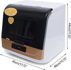 1200W Kitchen Countertop Dishwasher, Portable Mini Dishwashe 360�� Streak-Free Deep Cleaning, 4 Washing Programs Automatic Dish Washing Machine for Home, Apartment, Black