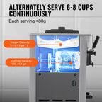 KFFKFF 3-Flavor Commercial Ice Cream Machine 21-31 L/H Soft Serve Ice Cream Maker 2 5.5L*2 Cylinder LED Panel and Auto Clean