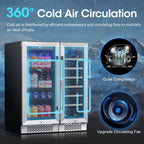 Yeego 30" Wine and Beverage Refrigerator,Two 15" Wine and Beverage Cooler Under Counter or Freestanding, Hold 33 Bottles and 80 Cans(Two Pack)