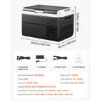 VEVOR Portable Car Refrigerator 42 Qt, 12V Portable Freezer with Single Zone, 12/24V DC & 110-240V AC Electric Cooler with -4�H-68�H Cooling Range, for Car Truck Vehicle RV Boat Outdoor & Home use