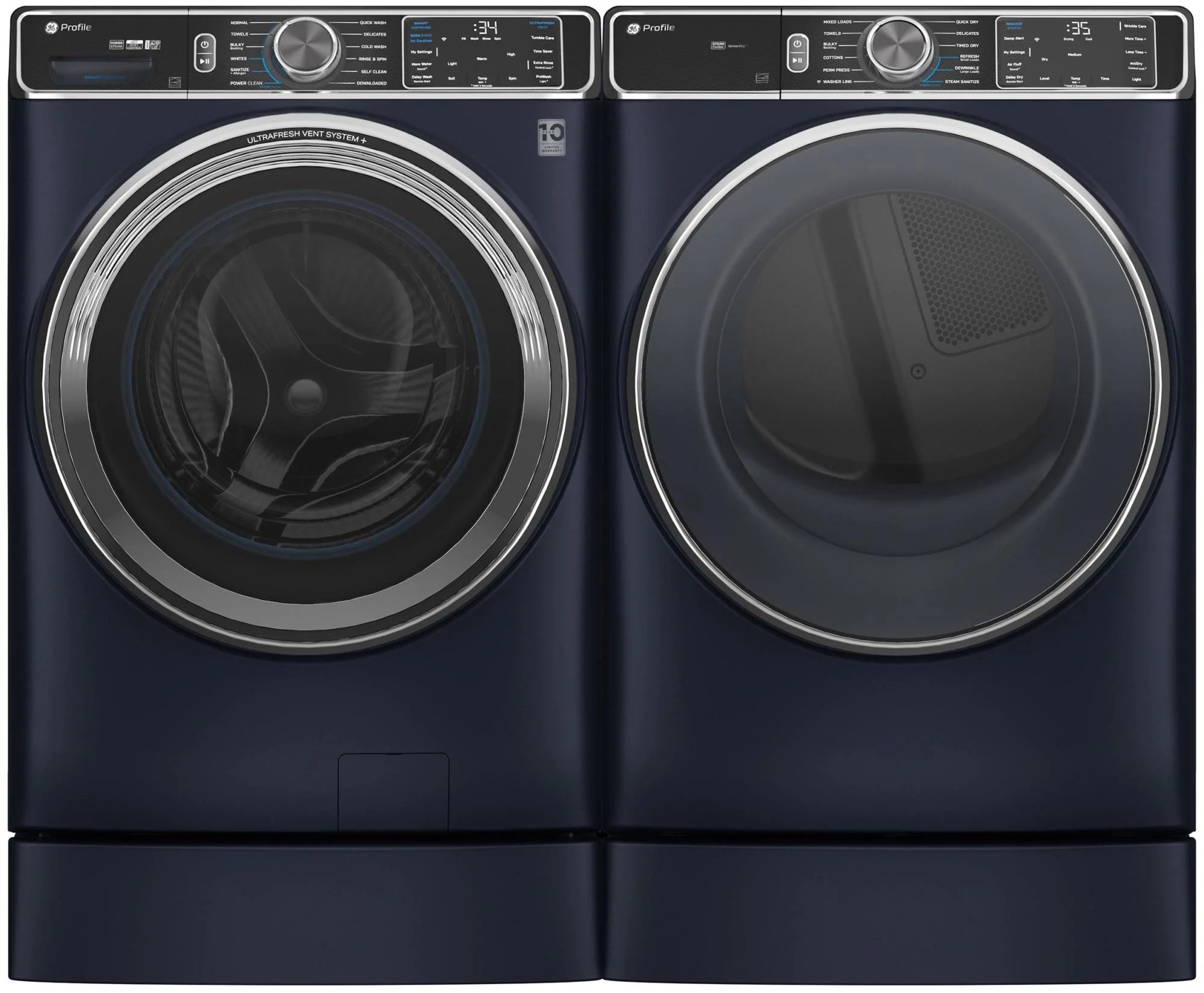 Ge Profile Pfd87es 28" Wide 7.8 Cu. Ft. Energy Star Certified Electric Dryer - Blue