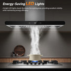 36" Island Range Hood 700CFM Stainless Steel with LED Lights, 3-Speed Touch Control & Delay Shutoff, Ducted/Ductless Convertible