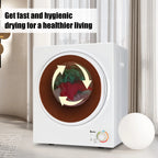 Tcbosik ZOKOP 1.6 cuft Compact Portable Household Clothes Dryer, 120V Stainless Steel Drum Dryer for Apartments, Home, Dorm, MECHANICAL Control and ETL Certification, Black & White