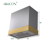 Akicon Range Hood 30 Inch, 600 CFM Ducted Vent Hood, Stainless Steel Box Kitchen Hood with 2 LED Lights, Removable Baffle Filters, Stove Hood Vent for Kitchen, 3 Speeds, Wall Mounted (AK-HS30HB-JBC)