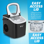 Deco Compact Countertop Ice Maker, 26LBs in 24HRs, 9 Bullet Ice Cubes Ready in 6 Minutes, Stainless Steel