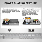 Duxtop LCD Portable Double Induction Cooktop, 1800W Electric Countertop Burner, 9620LS/BT-350DZ