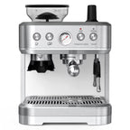 Espresso Machine with Milk Frother and Grinder, 2.5L Water Tank, Brushed Stainless Steel