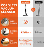 IMAGIC M3 Cordless Vacuum Mop with Self-Cleaning & Hot Air Drying for Hard Floors, Edge Cleaning, 5-in-1 Lightweight
