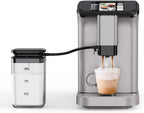 Full Automatic Espresso Machine with Built-In Grinder & Milk Frother - FTF Touchscreen Coffee Maker for Latte/Cappuccino, 20 Bar Pressur & 1.5L Water Tank, 1350W, Grey