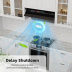 Range Hood 30 inch with 900CFM, Voice/Gesture Sensing/Touch Control Panel, Unique Side-Draft Design for Under Cabinet Modern Kitchen Hood, Ducted/Ductless Convertible