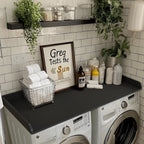 Kaboon Melamine Washer Dryer Countertop with Edge Rails �C Laundry Room Organization