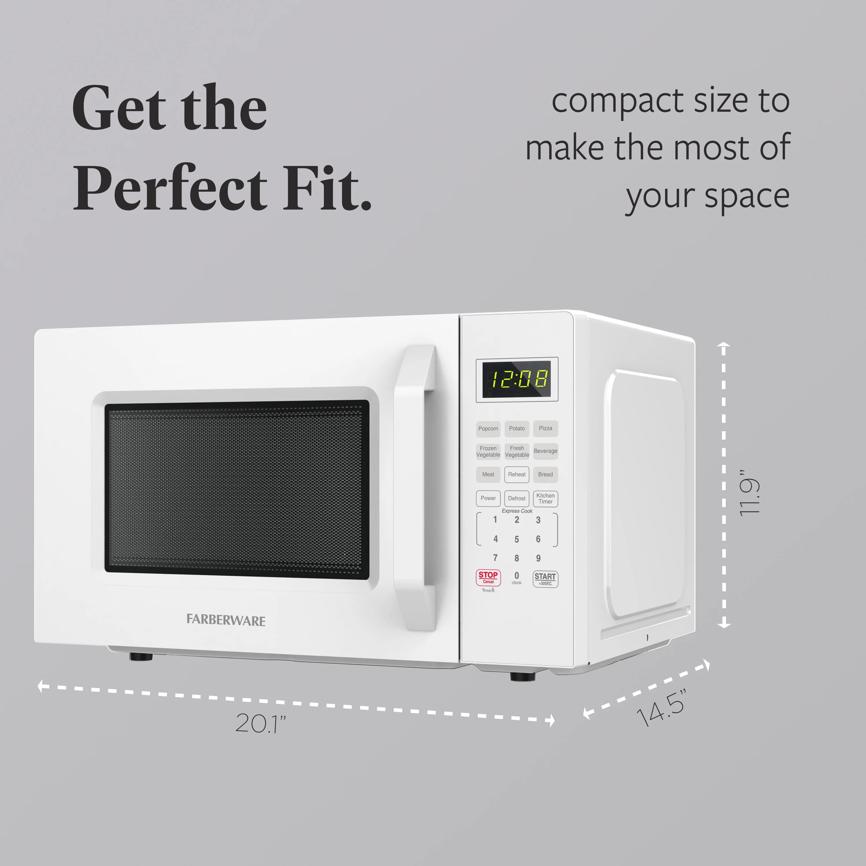 Farberware 1.1 Cu. Ft. 1000-Watt Compact Microwave Oven, Black