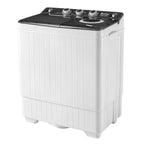 KEINXS Twin Tub with Built-in Drain Pump XPB65-2288S 26Lbs Semi-automatic Twin Tube Washing Machine for Apartment, Dorms, RVs, Camping and More, White&Black US Standard