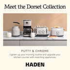 HADEN Dorset Stainless Steel 4-Slice Toaster with Browning Control, Cancel, Reheat and Defrost Settings