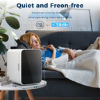 ?FREE VILLAGE Compact Mini Fridge, 10L Portable Small Refrigerator, 2.6 Gal Mini Fridge with AC/DC Adapters, Small Cosmetics Cooler for Beverage, Food, Makeup, Bedroom, Office, Dorm, White