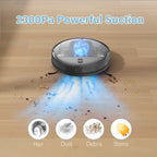 GOOVI Robot Vacuum Cleaner, Robot Vacuum Mop Combo, With Alexa/WiFi/App Connection, for Pet Hair, Hard Floor