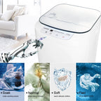 Compact Washing Machine, KAPAS Fully Automatic 2-in-1 Washer & Dryer Machine with 8 lbs. Capacity Top Load Tub Washer in White