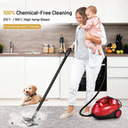 ARLIME Steam Cleaner, Heavy Duty Household Steamer w/ 19 Accessories, 1.5L Tank & 13ft Power Cord, Multipurpose Chemical-Free Household Steam Cleaner for Home, Carpet, Upholstery, Cars, Floors, Blue