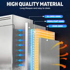 "COOLSKI 27"" W Commercial Freezer, 19.32 Cu.ft Single Solid Door Stainless Steel Storage Freezer"