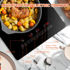 GRACEALL 12 inch Electric Stove 2 Burners Hot Plates for Cooking, Countertop Hotplate Double Elements Cooktop, 120V Ceramic Hotplate Plug in Infrared Cooker, Countertop and Built-in Compatible