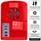 Coca-Cola 4L Portable Cooler/Warmer with Bluetooth Speaker, AC/DC Power