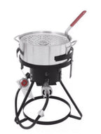 Red Mountain Valley Outdoor Propane Turkey Deep Fryer Set 30&10 Quart Fish Fryer with Basket, 50,000 BTU Burner, Large Seafood Boiler Kit, Outdoor Cooking for Frying, Boiling