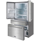 KOSTCH Counter-Depth 21.6-cu ft 4 -Door French Door Refrigerator with Ice Maker with Water and Ice Dispenser ( Stainless steel ) ENERGY STAR Certified