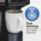 Wangxin FlexBrew Trio 2-Way Coffee Maker, Compatible with K-Cup Pods or Grounds, Combo, Single Serve & Full 12c Pot, Black - Fast Brewing (49902)