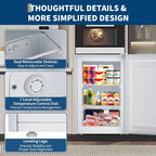 M optimized Upright Freezer, 3.0 Cu.Ft. Compact Mini Freezer with Reversible Single Door, 7 Adjustable Thermostat & 3 Removable Shelves, for Apartment, Dorm, Home, Office