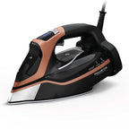 Rowenta Steam Force+ Iron for Clothes, Stainless Steel Soleplate, 1850 Watts, 400 Microsteam Holes, Garment Steamer, Black & Blue, DW9440U1