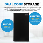 Newair 3.3 Cu. Ft. Compact Mini Refrigerator with Freezer in Black - NRF033BK00