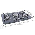 30"Gas Cooktop 5 Burners Gas Stove Cooktop NG Gas Stove Black for Kitchen