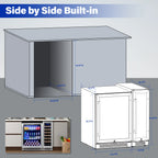 Yeego 30" Wine and Beverage Refrigerator,Two 15" Wine and Beverage Cooler Under Counter or Freestanding, Hold 33 Bottles and 80 Cans(Two Pack)
