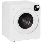Clothes Dryer HOMCOM Portable Clothes Dryer, 120V 1300W Compact Laundry Dryer with Intelligent Drying, 3.2 cu.ft Stainless Steel Drum, Front Load Electric Dryer for Apartments, Dorms, RVs, White,Elec