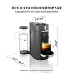 Nespresso VertuoPlus Deluxe Coffee and Espresso Maker by De'Longhi with Aeroccino, Black