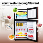 GGTB Retro Compact Two Door Refrigerator, Black, 3.0 Cu ft