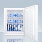 Compact manual defrost all-freezer with lock and probe hole