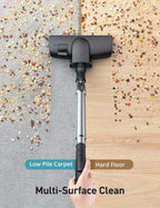 Canister Vacuum Cleaner, 30Kpa Powerful Suction, Bagless with 3.7QT Large Dust Cup, Auto Cord Rewind, HEPA Filter, 5 Attachments, Lightweight Vacuum for Pet Hair, Hard Floors & Car
