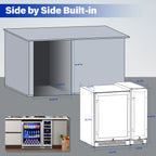 Yeego 30" Wine and Beverage Refrigerator,Two 15" Wine and Beverage Cooler Under Counter or Freestanding, Hold 33 Bottles and 80 Cans(Two Pack)