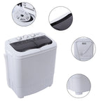 Washing Machine, 14.3 lbs Twin Tub Washer Machine and Dryer Gray