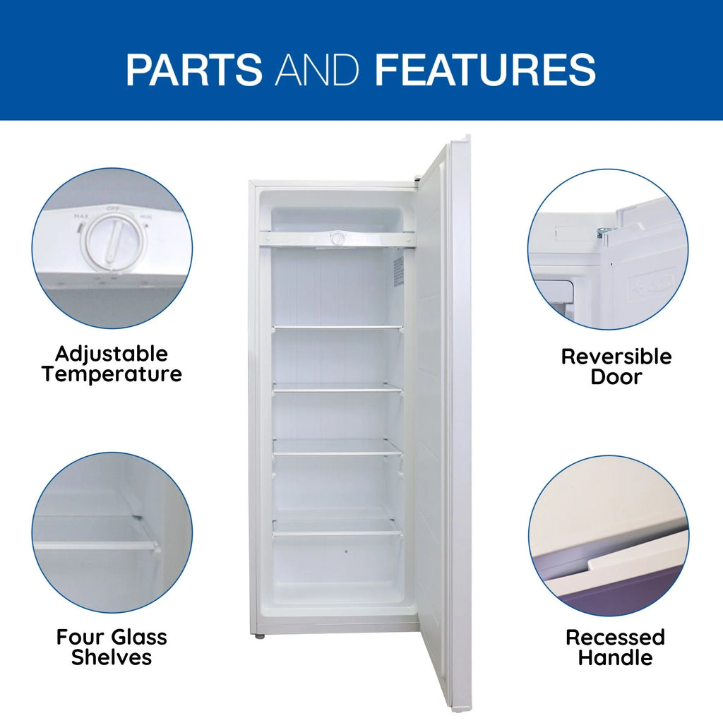 Koolatron Garage-Ready Upright Freezer 7.0 cu ft (198L) White Low Frost